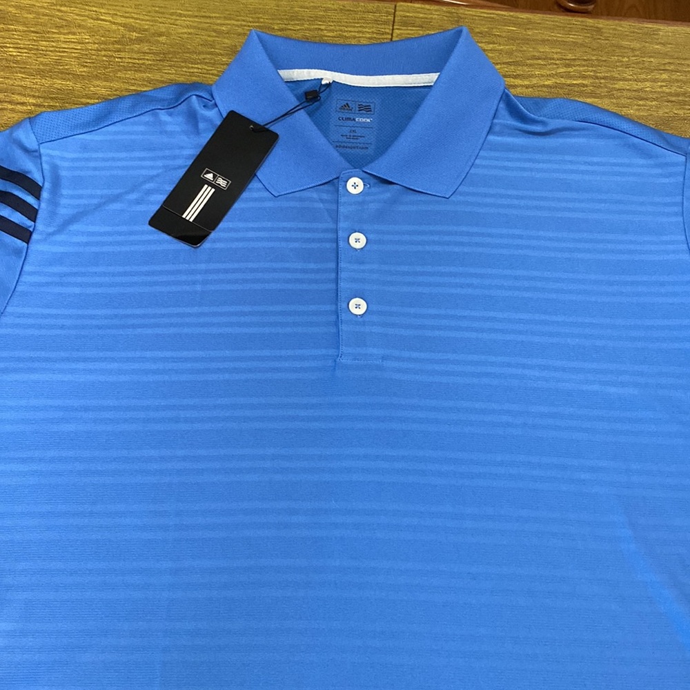 NWT Adidas Climacool Golf Blue Polo Shirt Size 2XL